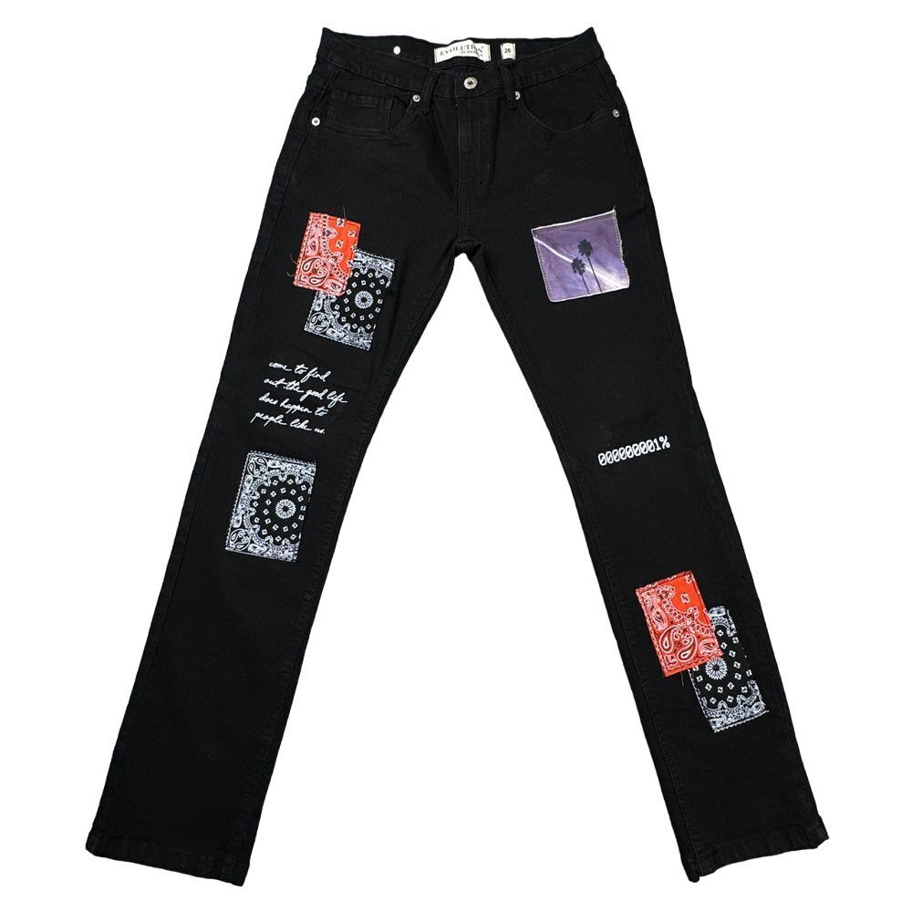 Evolution‎ In Design Jeans Men's Size 28x29 Patchwork Design
